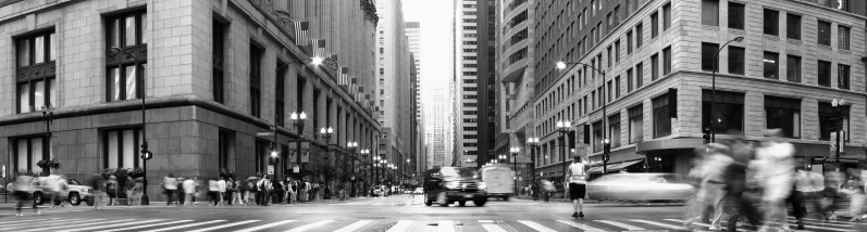 Chicago LaSalle Street Black and White
